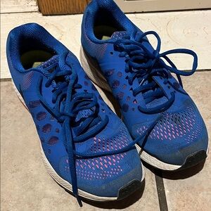 Blue and Pink Athletic Shoes